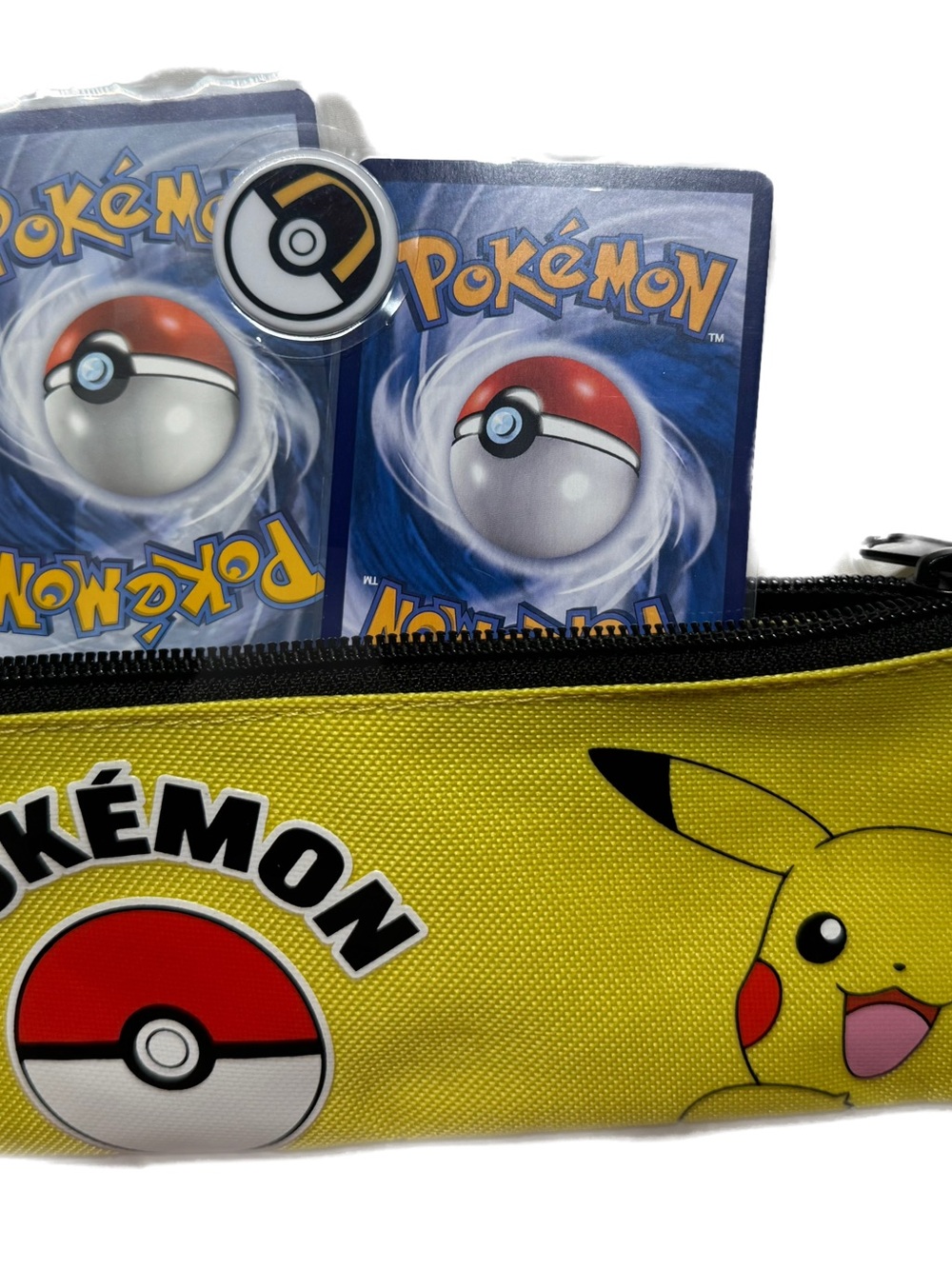 Pokémon Yellow Pikachu Zipper Pouch with Poké Ball Cards